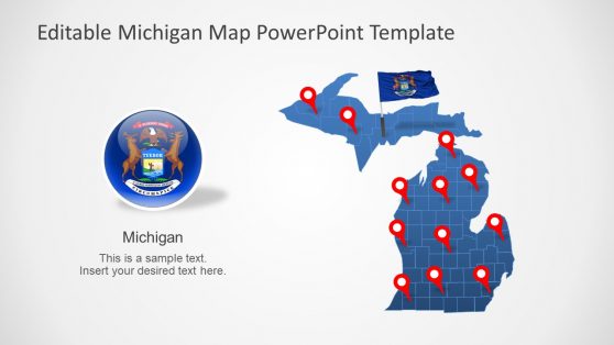 Michigan US State With Counties PowerPoint Map