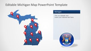 PowerPoint Silhouette Map of Michigan