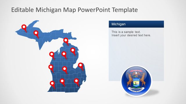 US State Map Template Michigan