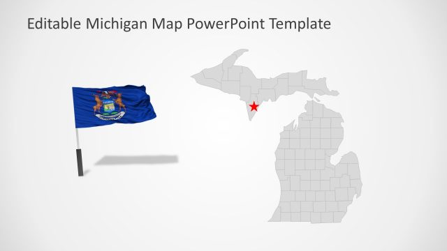 Flag and Map PowerPoint Michigan Template