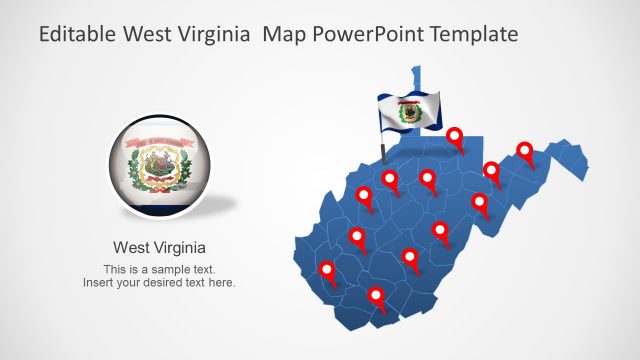 West Virginia US State With Counties PowerPoint Map