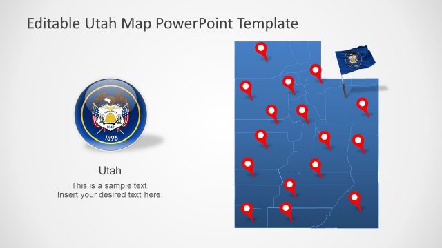Utah US State With Counties PowerPoint Map