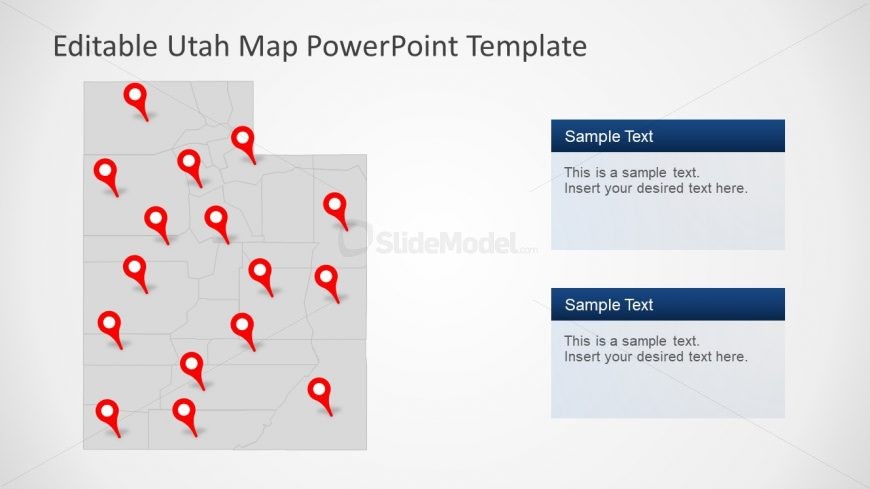 Flat PowerPoint Utah Map