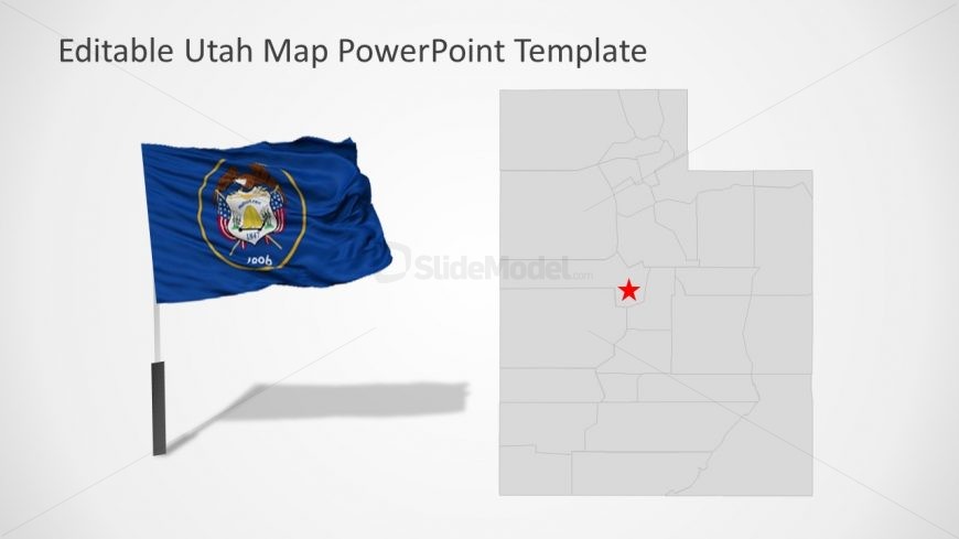 Presentation of Utah Map and Flag