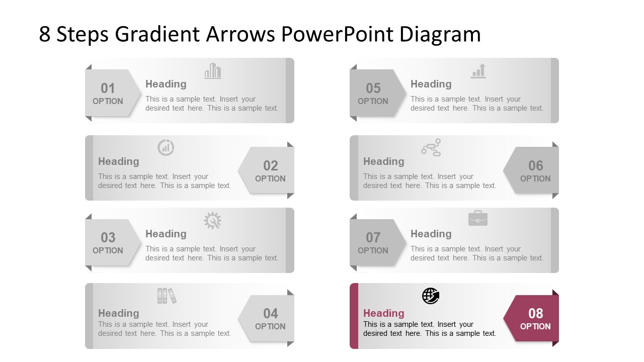 Step 8 Arrow PowerPoint Shapes - SlideModel