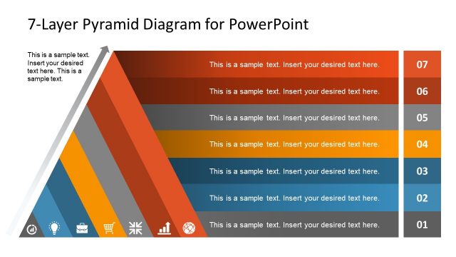7-Step Pyramid Diagram PowerPoint Template
