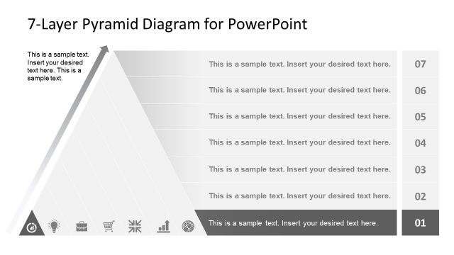 7 Steps Pyramid Diagram PowerPoint