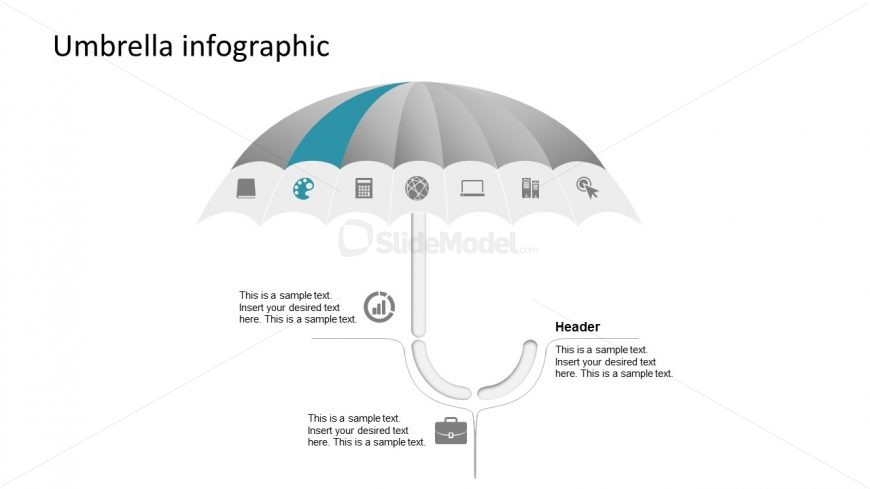 Editable PowerPoint Umbrella Shapes