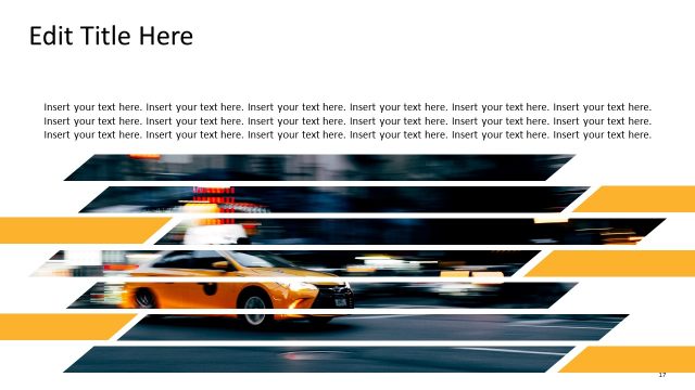 Slide Sections with Taxi Themes PPT