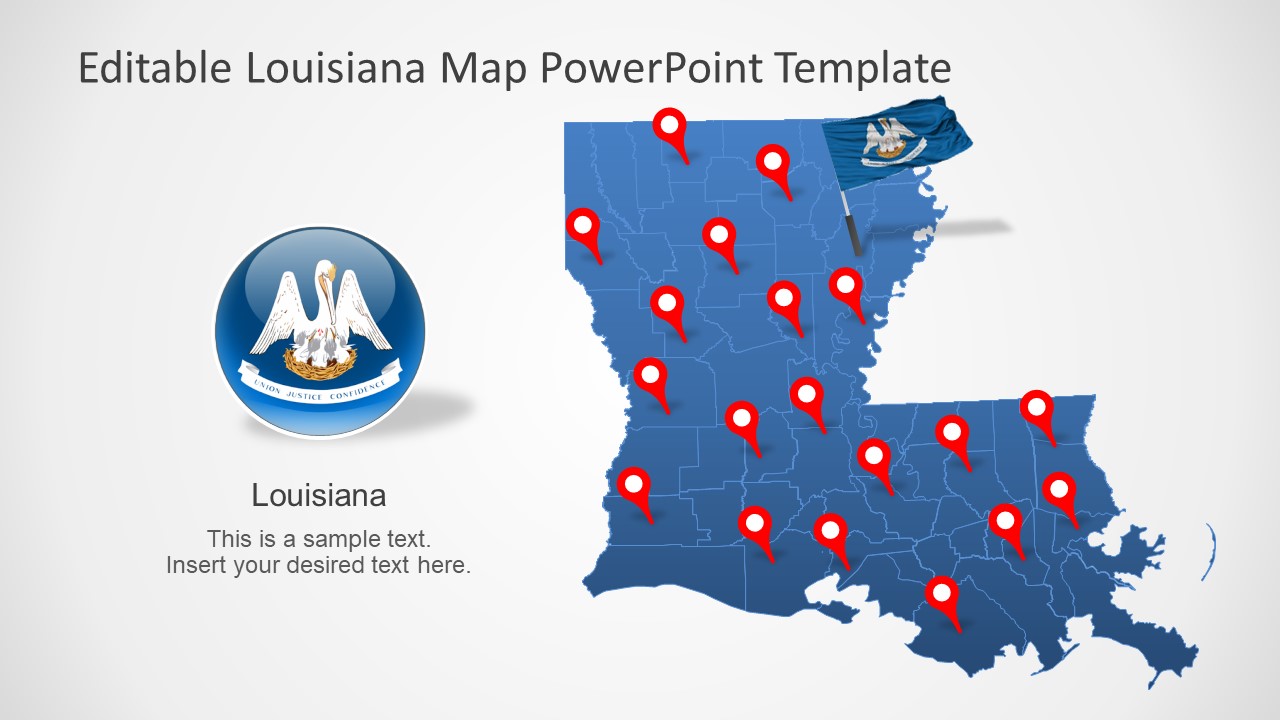 Editable Map of Louisiana 