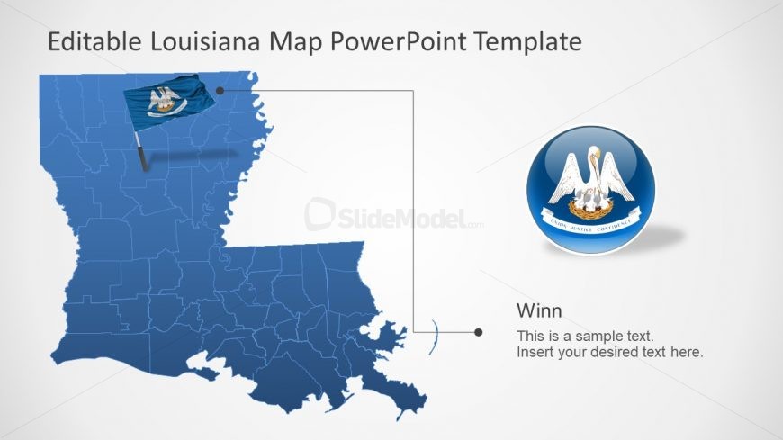 Editable Map Template Louisiana 