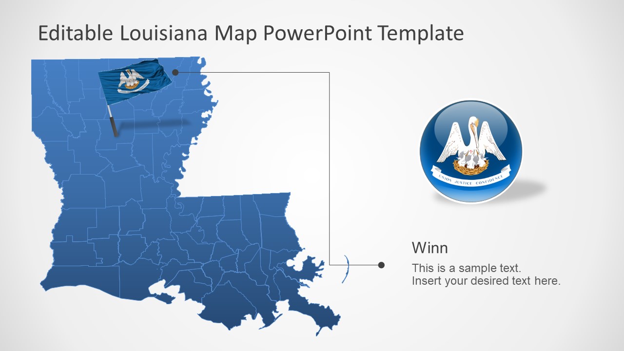 Louisiana parish map - Editable PowerPoint Maps