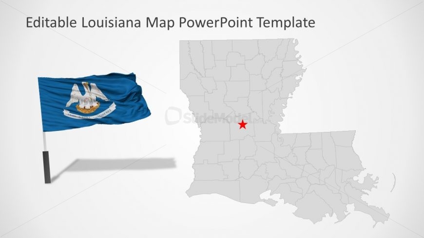 USA States Editable Map of Louisiana 