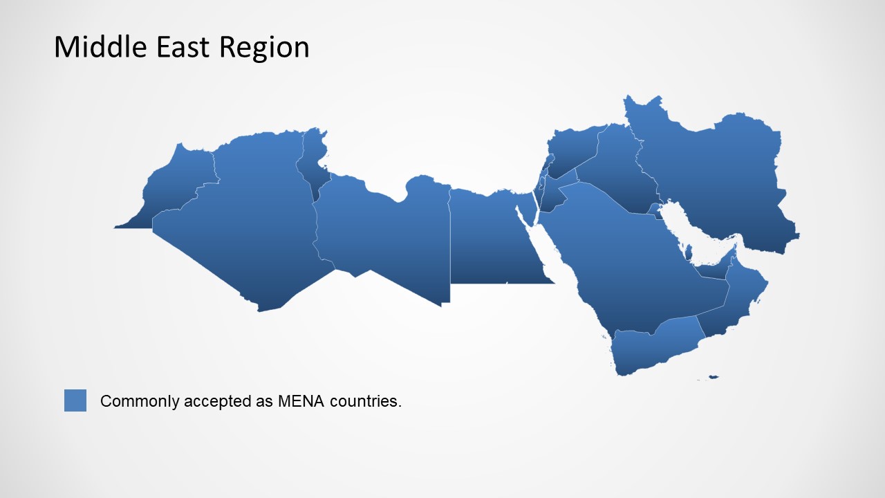 PowerPoint Blue Middle East Map 