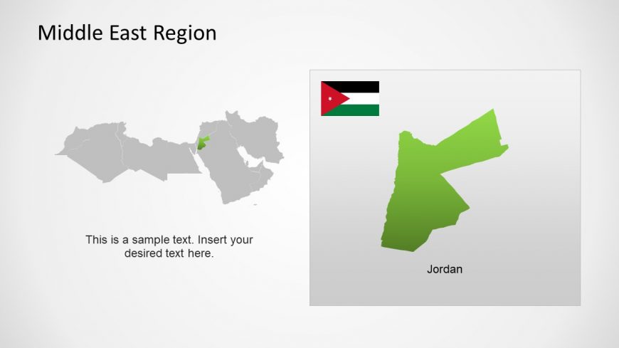 Silhouette Map of Jordan Middle East