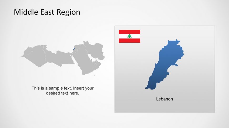 Silhouette Map of Lebanon Middle East