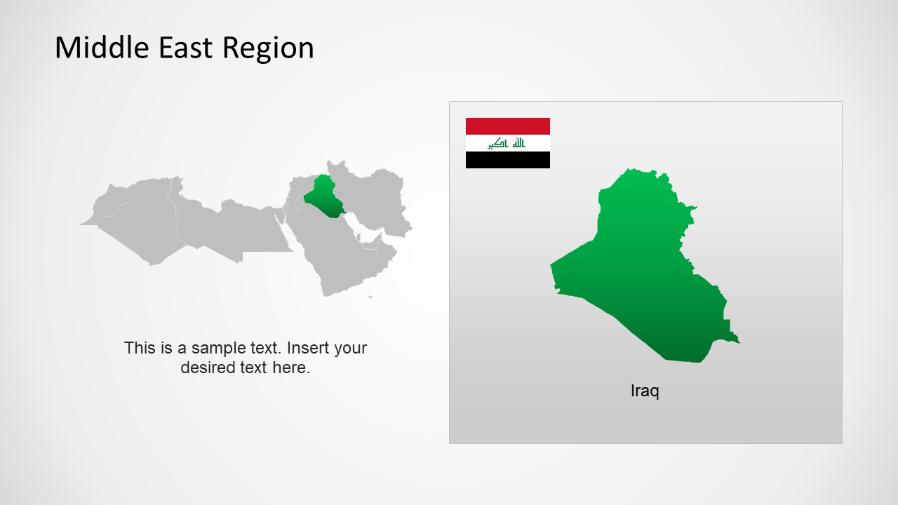 Silhouette Map of Iraq Middle East