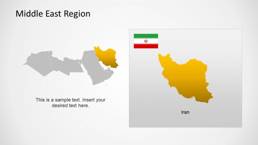 Silhouette Map of Iran Middle East