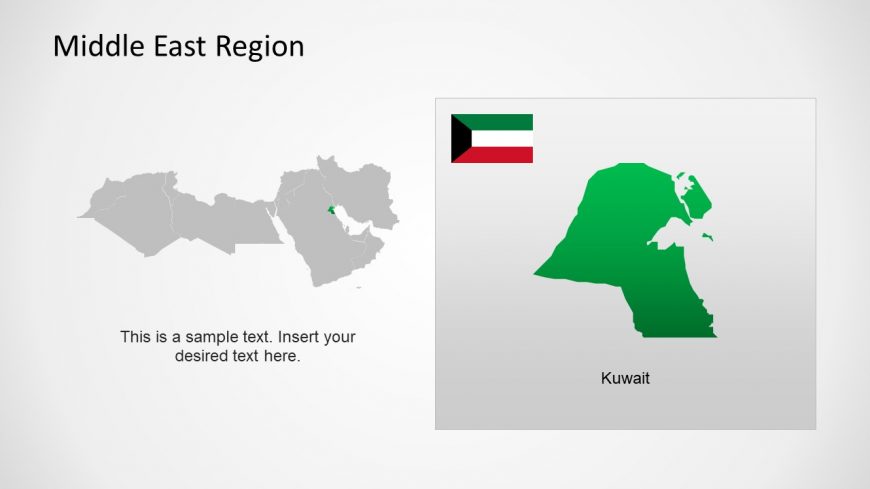 Silhouette Map of Kuwait Middle East