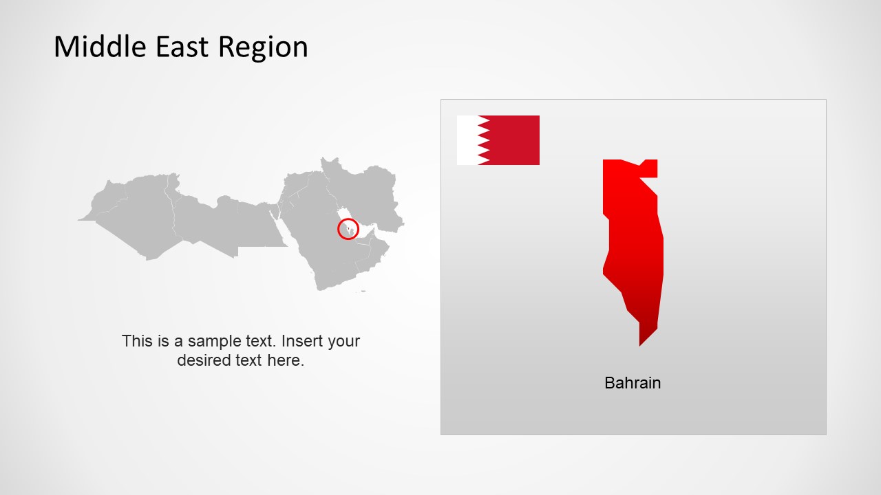 Silhouette Map of Bahrain Middle East