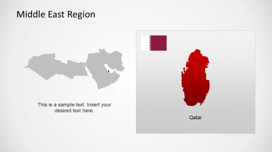 Silhouette Map of Qatar Middle East