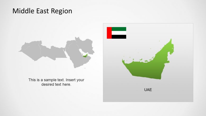 Silhouette Map of UAE Middle East