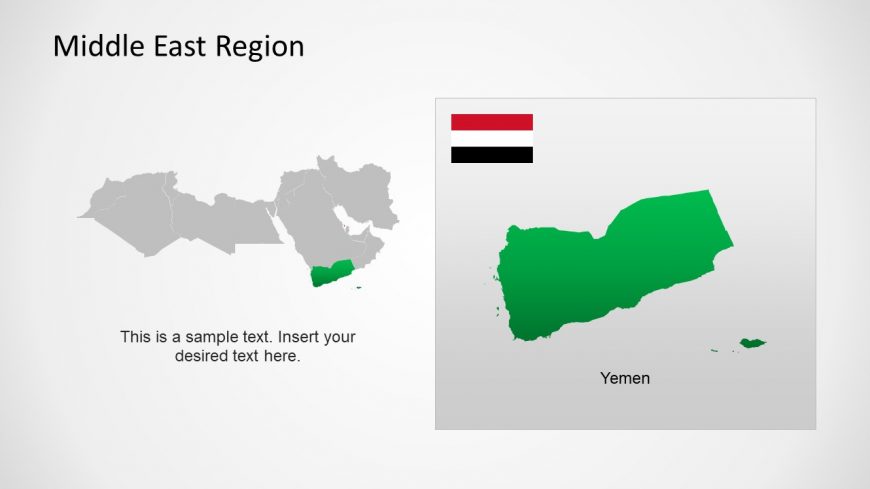Silhouette Map of Yemen Middle East