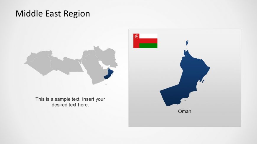Silhouette Map of Oman Middle East