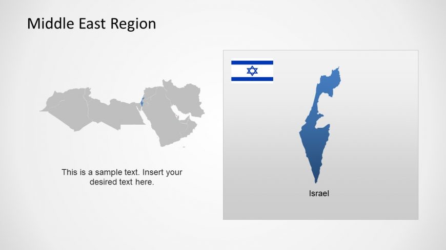 Silhouette Map of Israel Middle East