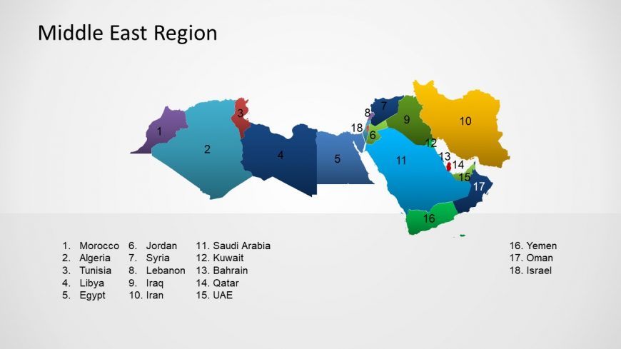 Map PowerPoint Templates of Middle East 