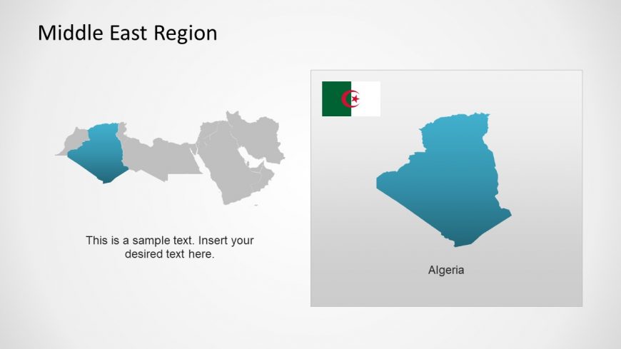 Silhouette Map of Algeria Middle East