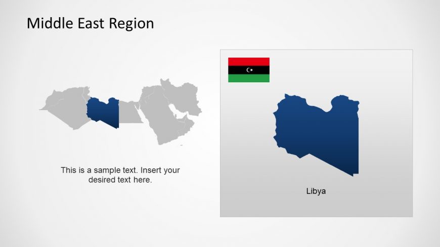 Silhouette Map of Libya Middle East