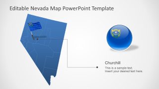 Blue County Map and Flag 