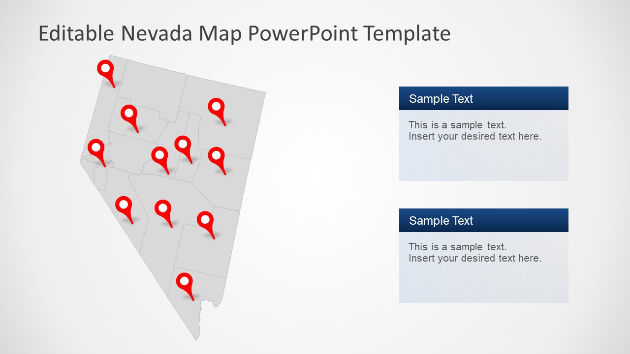 PowerPoint Map of Counties in Nevada 