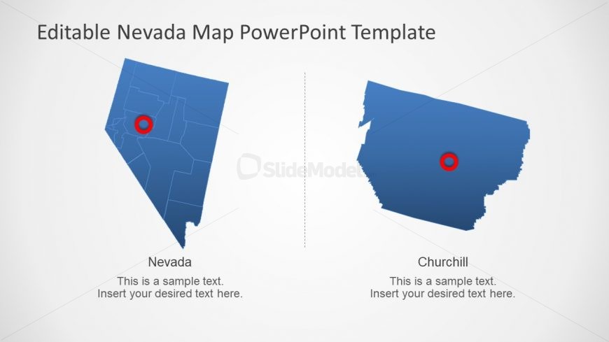 Editable Map Template of Nevada 