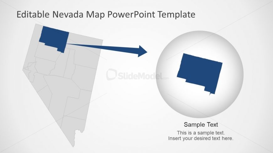 Flat PowerPoint Editable Nevada Map