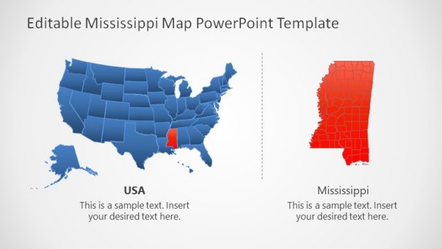 Mississippi PowerPoint USA Map Template Design