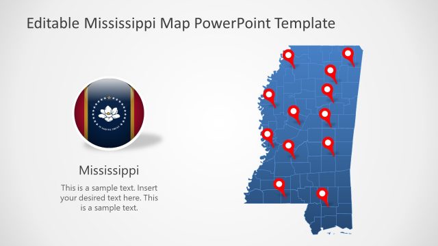 Mississippi State US PowerPoint Map