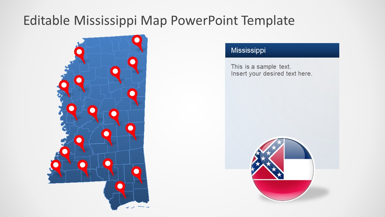 PowerPoint Mississippi Counties Template