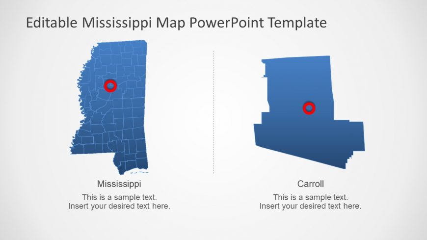 Outline Map of Mississippi US State