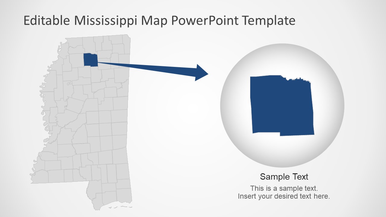 Editable Zoom Style Mississippi Maps