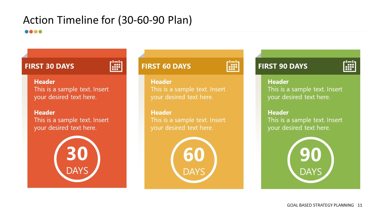 PowerPoint 30-60-90 Days Plan Segments 