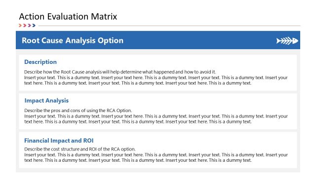 Action Evaluation Matric Root Cause Analysis PowerPoint