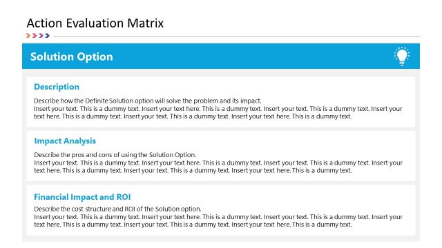 Action Evaluation Matric Solution Option PowerPoint