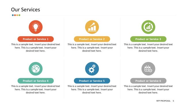 6 Segments Services PowerPoint Templates