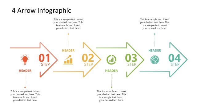 4 Steps Arrows Milestone Timeline Template