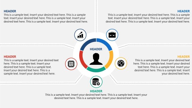 5 Steps Segmented Canvas PowerPoint