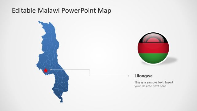Flag Map of Malawi PowerPoint