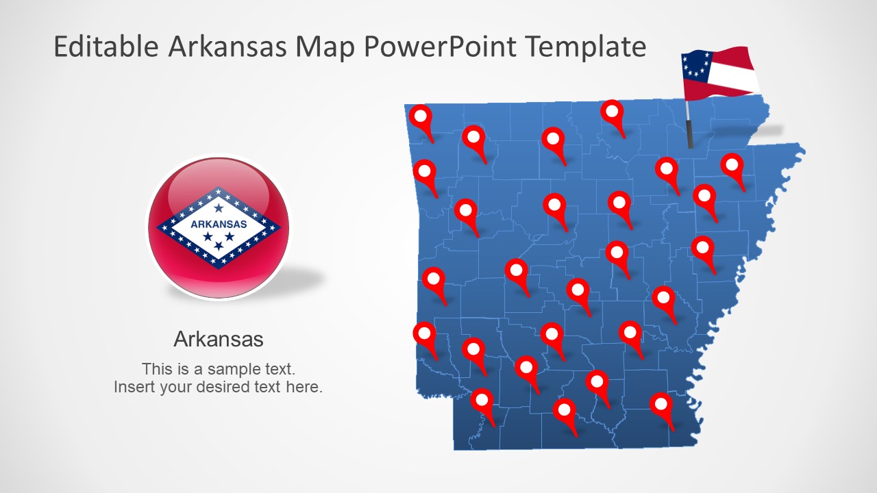 Flag and Map of Arkansas PPT