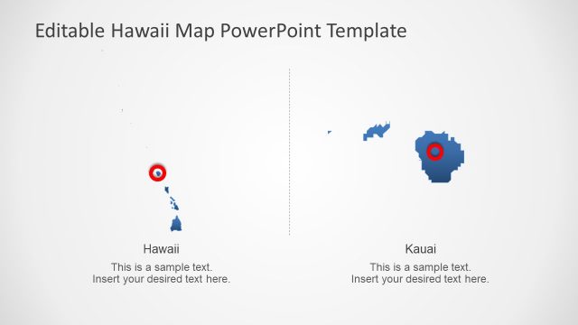 Blue Hawaii Map Editable PowerPoint